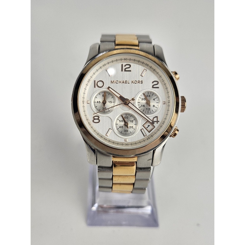MICHAEL KORS Chronograph Womens Stainless Steel‎ MK-5315 Watch Runs w/Box Links